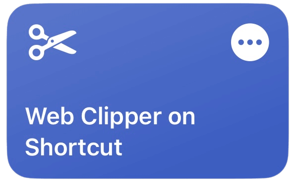 Web Clipper on Shortcut icon
